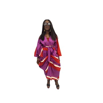 Purple Stripe Stylish Maxi Dress, Maxi Dress, Purple dress