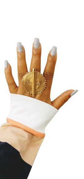 Bague réglable, bague faite à la main, bague en laiton, bijoux africains, un anneau, bague de déclaration.