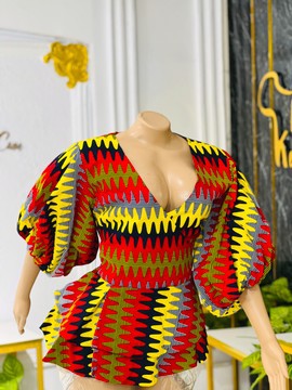 Ankara peplum wrap top, African women blouse, African tops, peplum tops