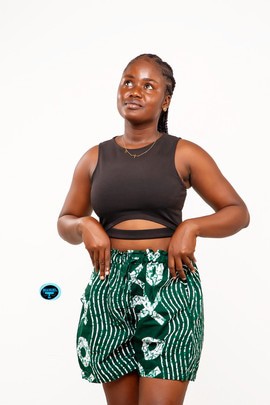 Manuel Fashion Green Patterned Shorts