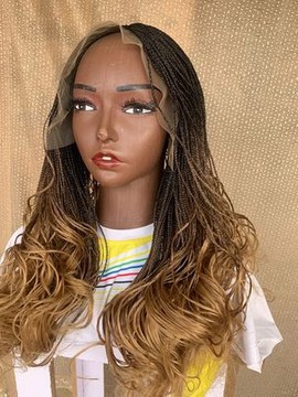 Full lace French braids, Wig for black women, Micro braids dark roots