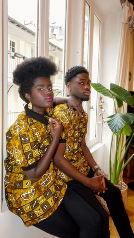 Polo coton &amp; wax unisexe « Abidjan »