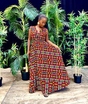 ROBE EN WAX AVEC POCHES - ROUGE