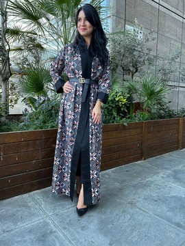 Sublime Fluid kimono Bogolan print