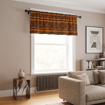 Afro Geometric Curtain Valance | African Geometric Window Treatment | Bynelo