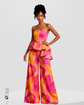 Ensemble stretch pantalon et son top bustier