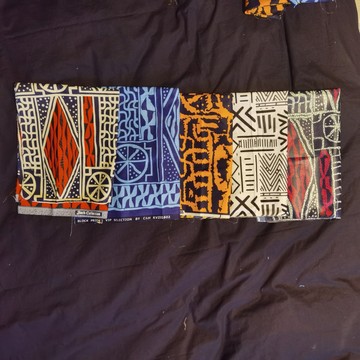 Lot 5 Coupons Tissus pagne Ndop Cameroun en coton léger 45x60
