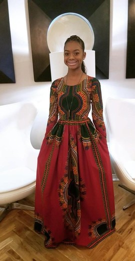 Robe longue imprimée africaine Ekene