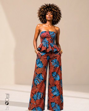 Ensemble pantalon large et son top bustier