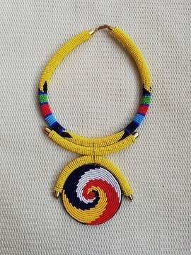 African Beaded necklace, fringe necklace, Christmas gift for her, African jewelry