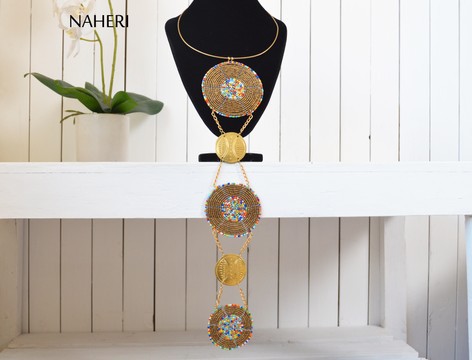 African beaded pendant necklace handmade jewelry
