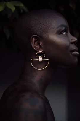 Cowrie shell statement earrings