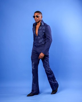 A Navy Blue “Anikulapo” Arewa Embroidery Jumpsuit
