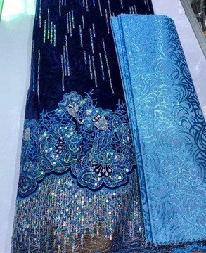 Dernier tissu en dentelle de velours, 5 yards