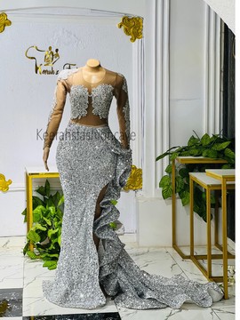 Embellished mermaid Sequin dresses , women evening gowns, African wedding dress