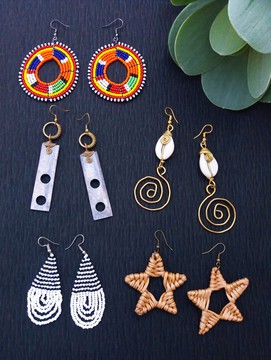 Ensemble de boucles d’oreilles Tai Masai | Boucles d’oreilles en coquillages cauris