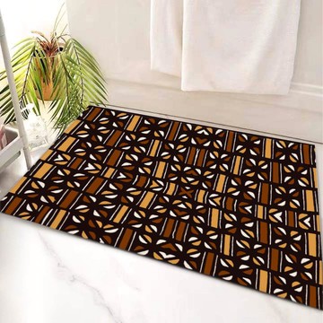 African Bath Mat Colorful Traditional Brown Bathroom Rugs (LARGER SIZES AVAILABLE)