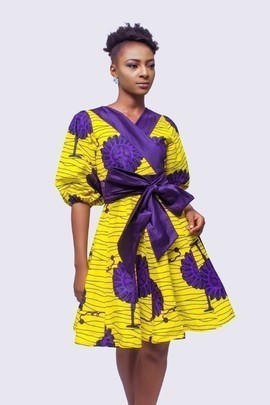 African Print Kimono Wrap Dress, African Kimono Dress, Ankara Wrap Dress, African Print Wrap Dress