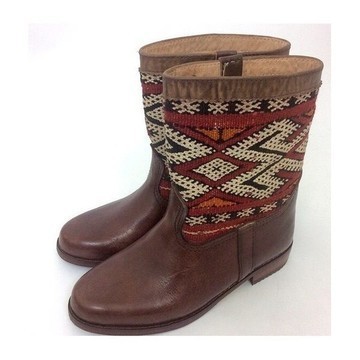BIG SALE! Genuine leather boots with Kilim Handmade by Cuiroma craftsmen in Morocco