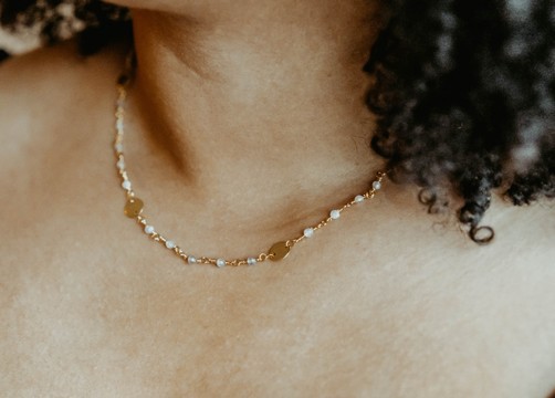 Caurine 🐚24K Gold Necklace &amp; Labradorite "Bapa"