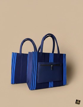 Sac cabas Aso-Oke bleu