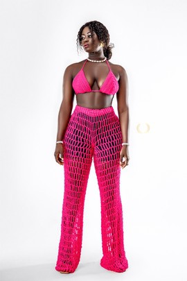 Ensemble Pantalon Aya ROSÉ avec un pardessus