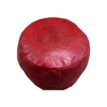 Tabouret en cuir Rouge pour salon