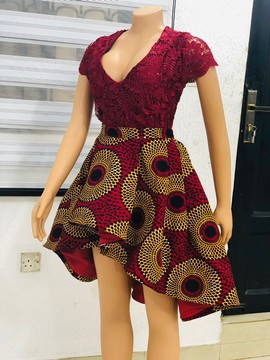 Ankara print zainab midi dress,