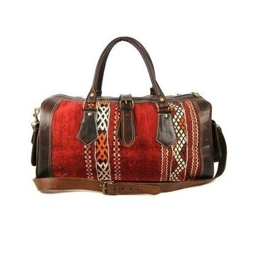 Genuine Leather Travel Bag Handmade in Morocco