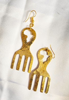 Boucles d'oreilles en laiton / boucles d'oreilles africaines / bijoux en laiton / boucles d'oreilles en os / boucles d'oreilles peigne