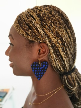 Blue wax earrings