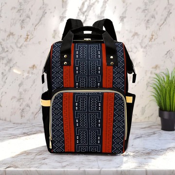 Trident Print Ethnic Backpack | Tribal Fashion | Diaper Bag