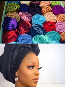 African Raw Silk Headwrap/ 2 Yards/ Raw Silk Gele