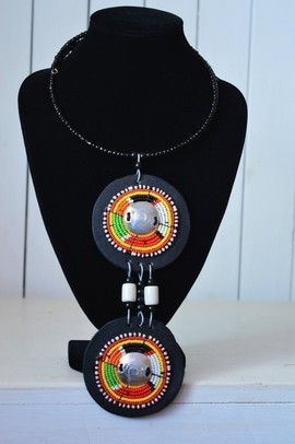 African maasai beaded pendant necklace |  Romantic neck piece | Tiered &amp; Tribal