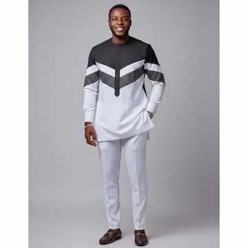 Men Kaftan, Nigerian men's wear, Agbada style, dashiki, tunic set, wedding/formal wear.
