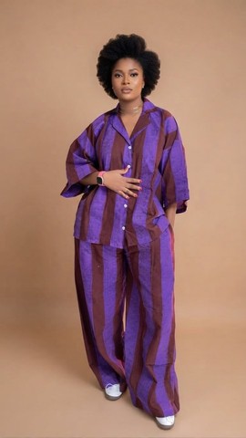 Ensemble asymétrique deux pièces à motifs