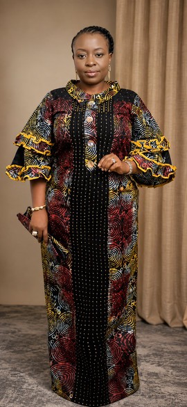 Robe longue Maxi africaine Nikky, robe ajustée africaine