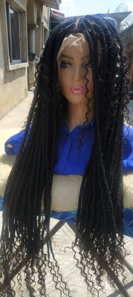 Boho locs,,Braids wig,wig for black women, full wig, goddess faux locs,free shipping