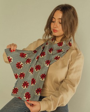 Écharpe Unisexe En Wax Réversible Motifs Tresses