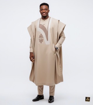 Beige Agbada set