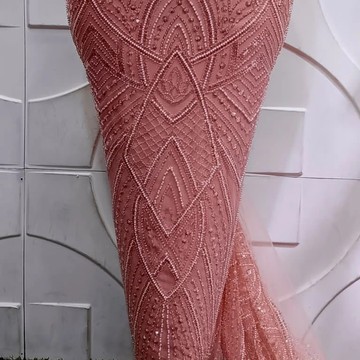 Beaded Lace fabric, luxury lace (5 yards)