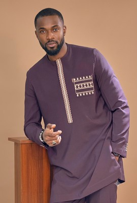 Embroidered Senator Suit Set – Modern Men’s 2-Piece African Tunic and Trouser