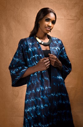 Veste Aïko en indigo