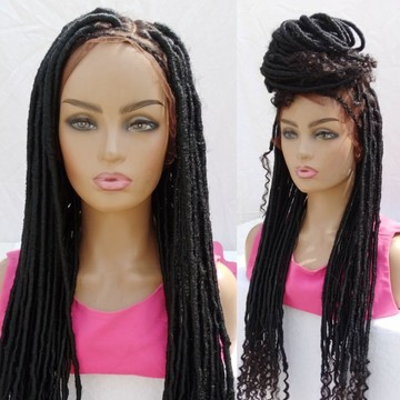 Perruque en dentelle complète, 30 pouces déesse locs, locs souples