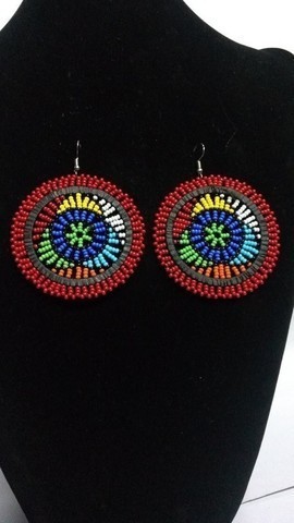 African Beaded Tassel earrings, Fringe earrings, Elegant earrings, Colorful earrings, Boho earrings