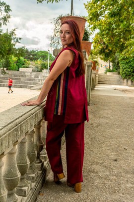 Veste Alizéa – Rouge Pourpre Aso Oke
