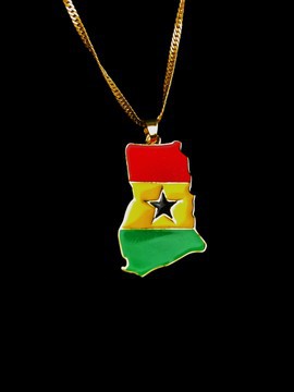 Gold color  Ghana  map necklace