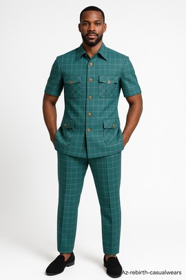 Two-piece men's Safari Suit short sleeve Safari jacket