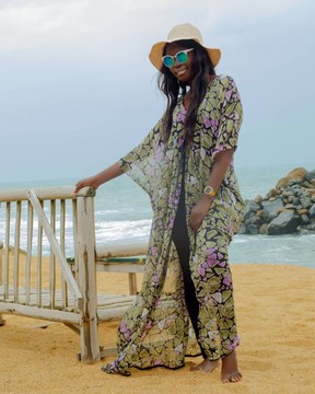 Wax print kimono