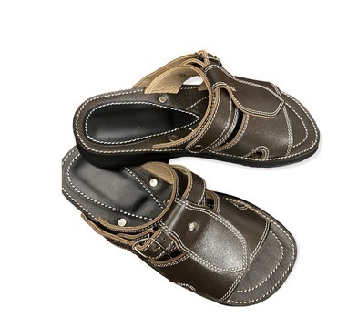 Sandale en vrai cuir Marron mode homme de très haute qualité